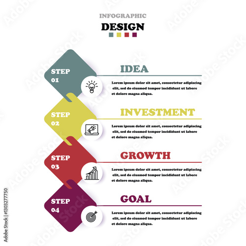 Step Process Workflow Infographic Template