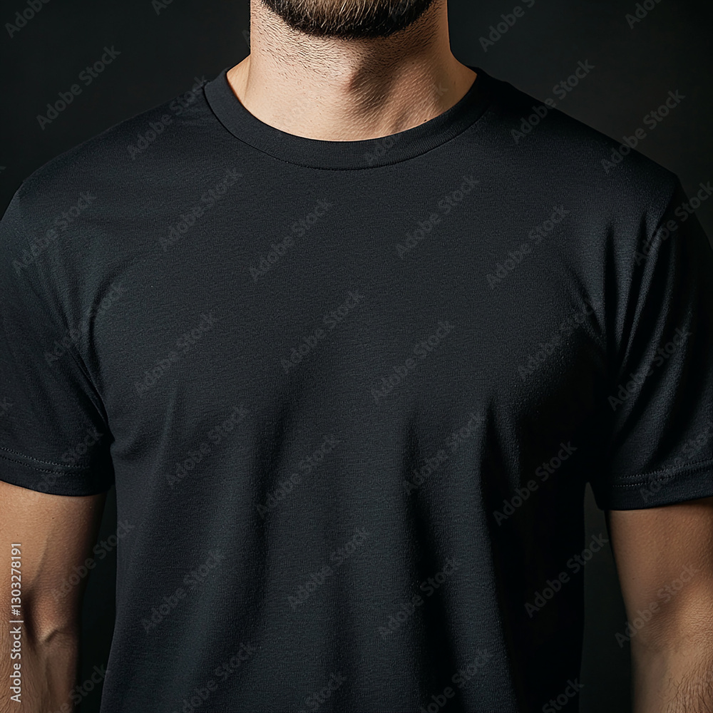 Photo of zoomed in black cotton t-shirt material, photo taken from front Made with generative AI
Photo of zoomed in black cotton t-shirt material, photo taken from front Made with generative AI