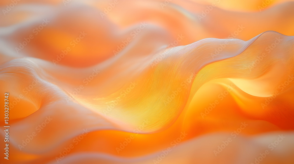 Obraz premium Abstract, orange, flowing, fabric texture
