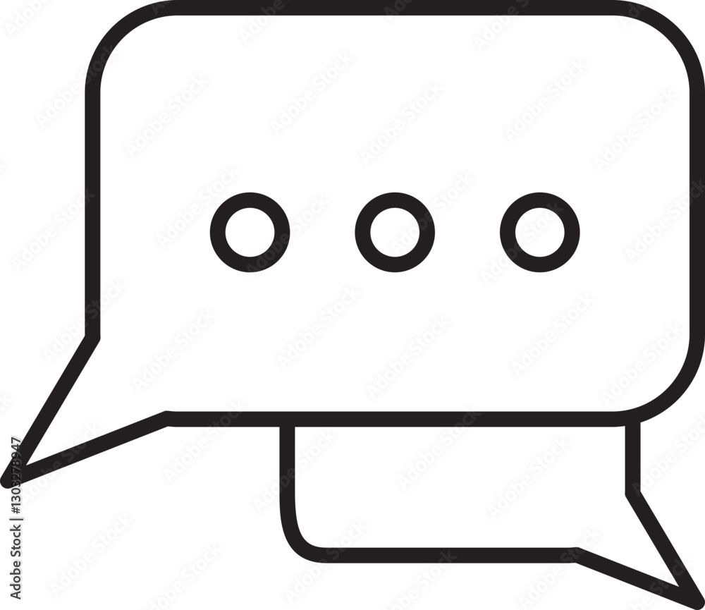 Speech bubble icon with ellipsis symbol. line icon Speech bubble icon with ellipsis symbol. line icon