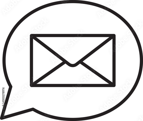 Email envelope in speech bubble icon line icon