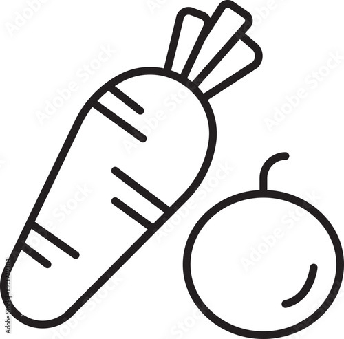 Vegetable line art illustration line icon