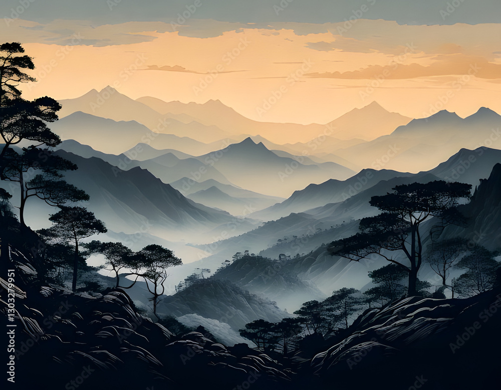 sunrise in the mountains