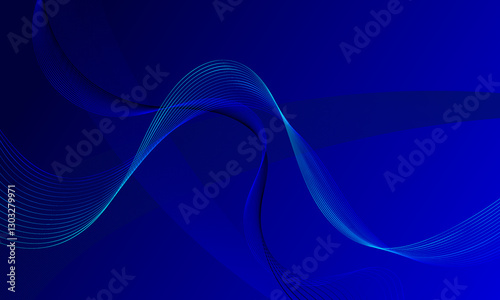 blue business smooth lines wave curves with soft gradient abstract background