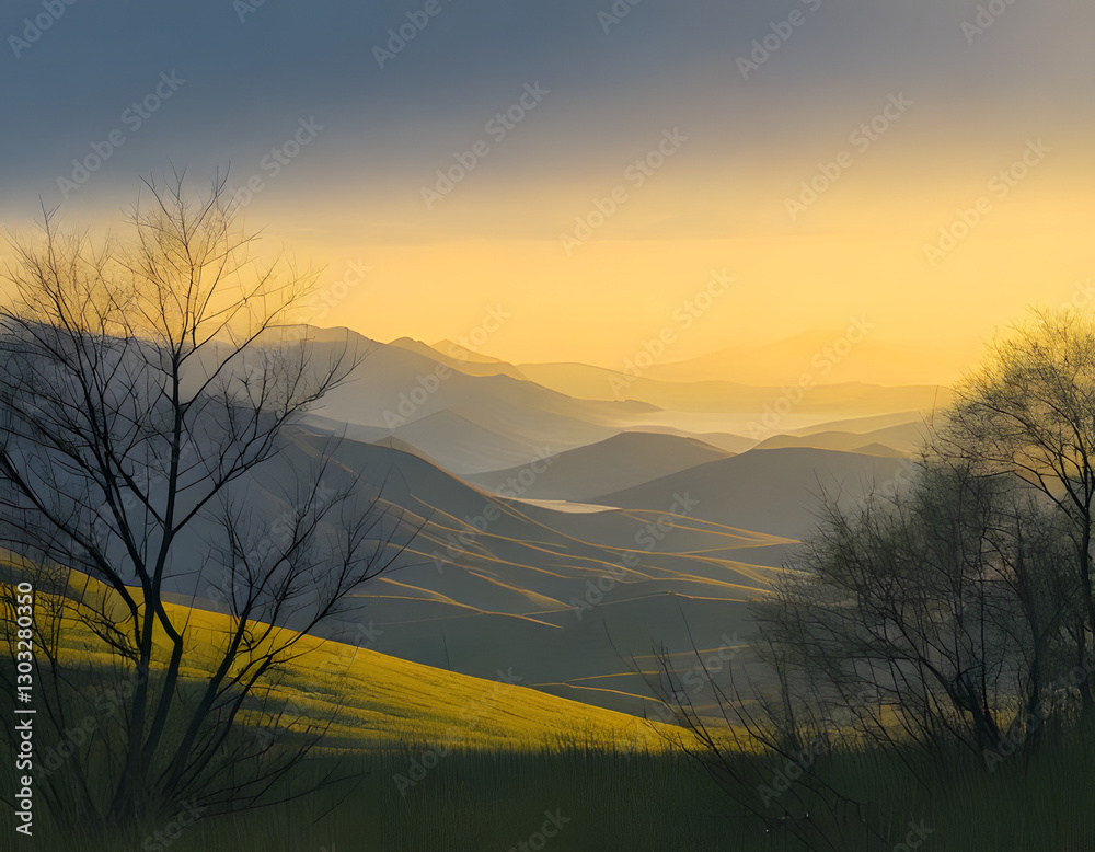 sunrise in the mountains