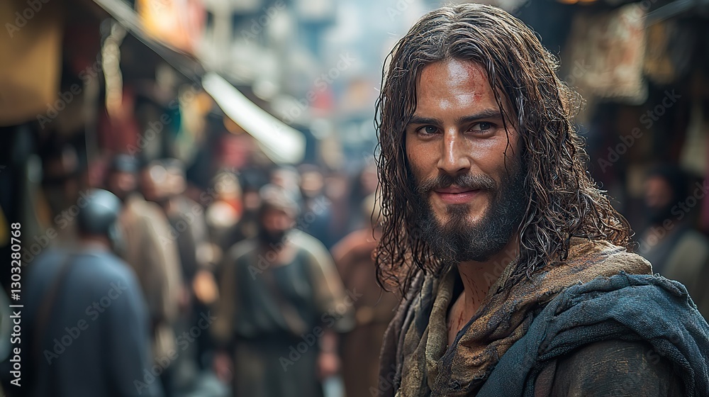 Obraz premium jesus christ in the streets of jerusalem