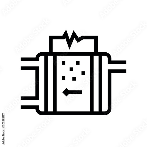 solid oxide electrolyzer black line icon for digital and print projects.  Minimal clean icons for apps and websites.