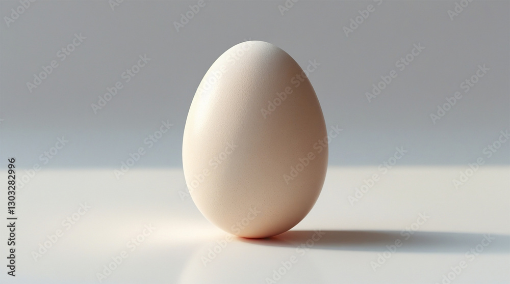 single egg with a smooth, natural texture, placed in the center of a pure white background single egg with a smooth, natural texture, placed in the center of a pure white background