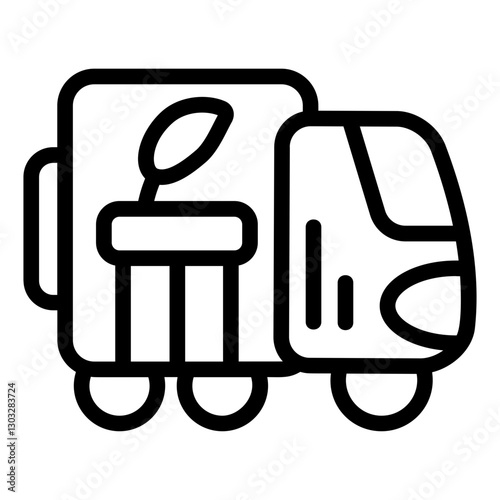 Garbage Truck Line Icon