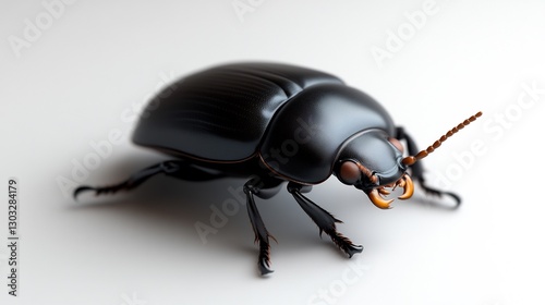 black beetle isolated on white