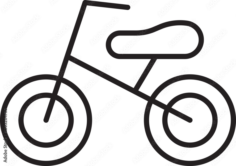 Bicycle illustration with minimalistic design line icon