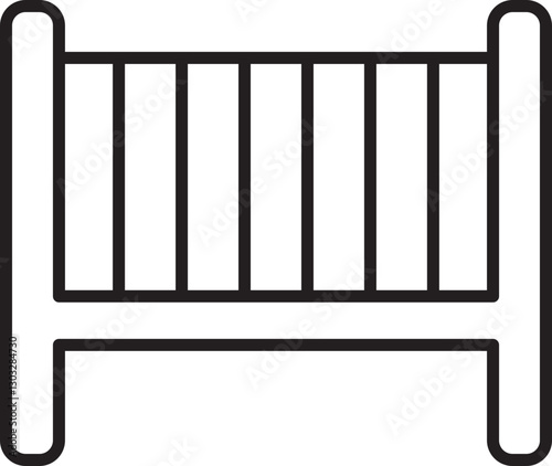 Baby crib illustration line icon