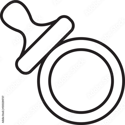 Pacifier icon with circular base line icon