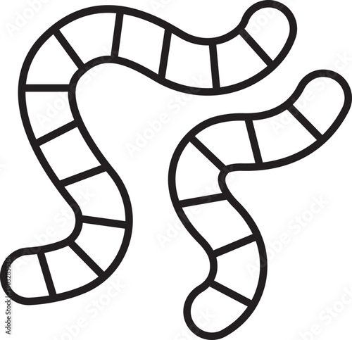 Worms in a simple line drawing style line icon