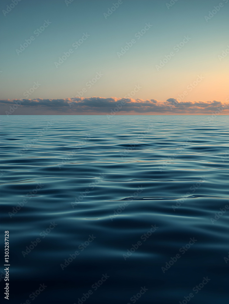 Fototapeta premium Calm Sea at Sunset Horizon