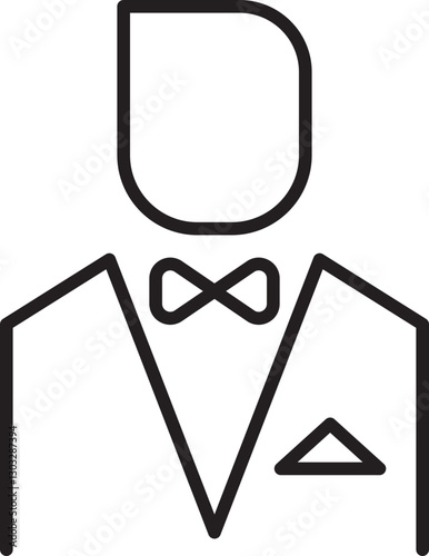 Elegant tuxedo outline illustration line icon