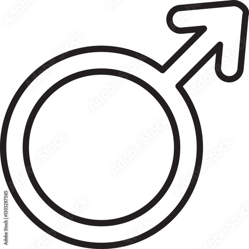 Male gender symbol illustration line icon