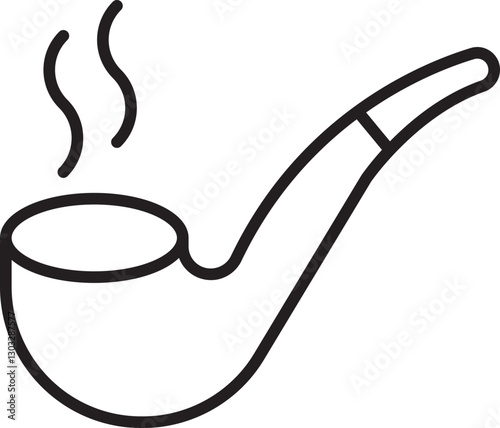 Illustration of a smoking pipe line icon