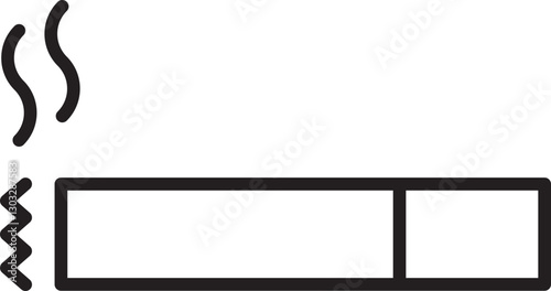Cigarette with smoke illustration line icon