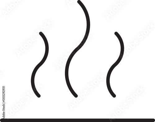 Steam rising from a surface line icon