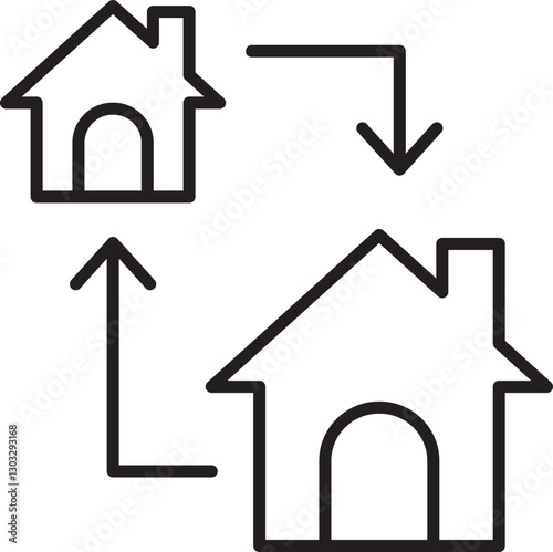 House exchange concept illustration line icon