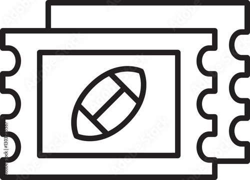 Football ticket illustration line icon