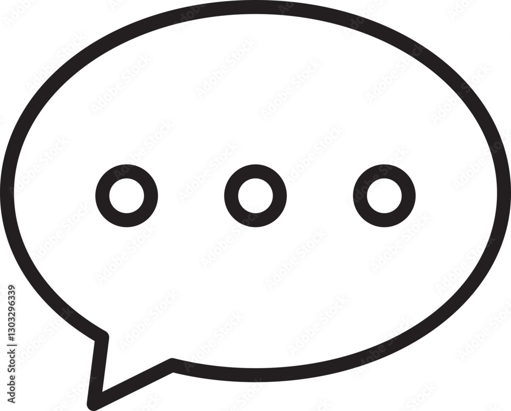 Speech bubble icon with ellipsis design line icon Speech bubble icon with ellipsis design line icon