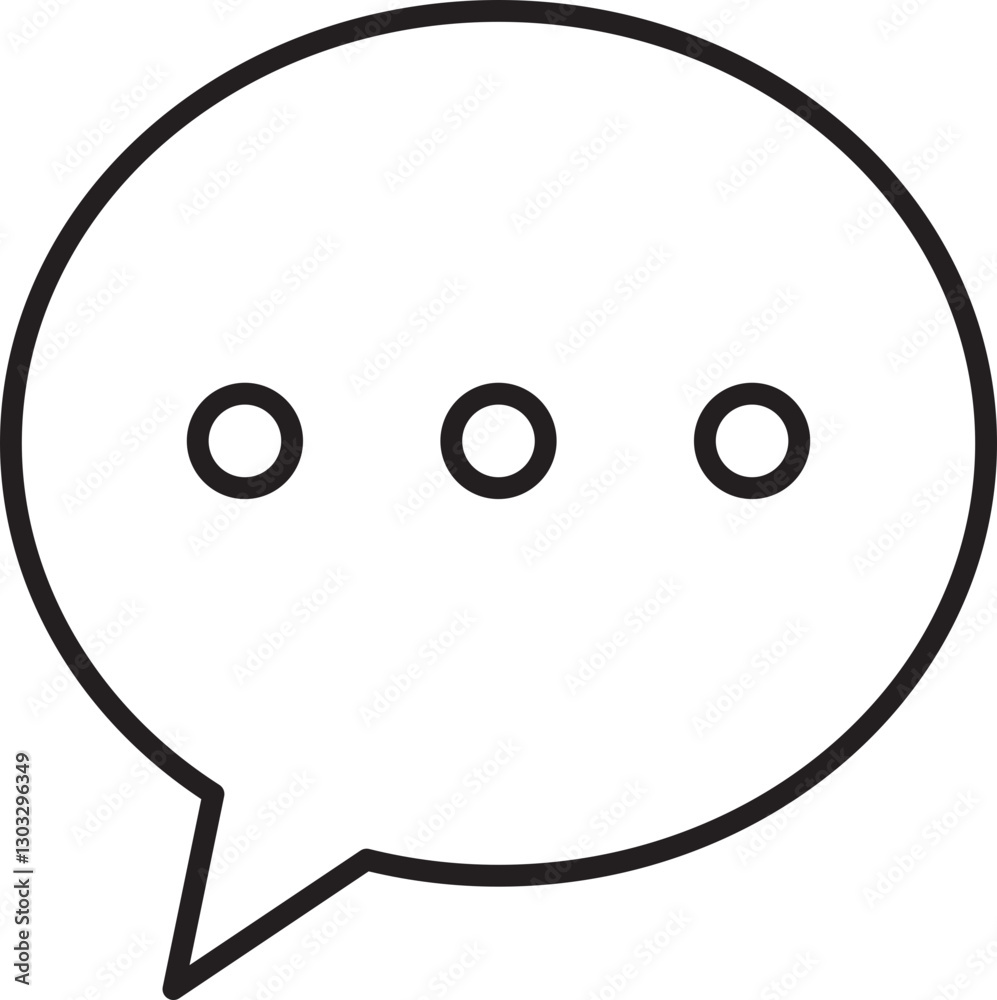 Obraz premium Speech bubble with dots for conversation. line icon