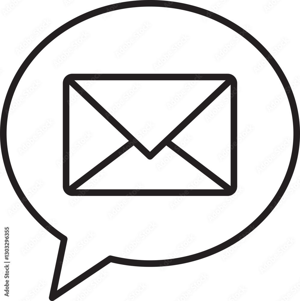 Email icon in speech bubble design line icon Email icon in speech bubble design line icon