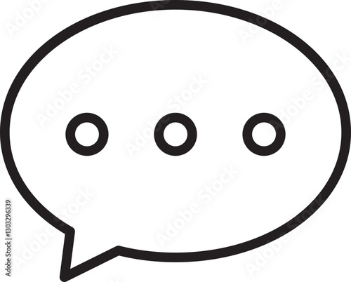 Speech bubble icon with ellipsis design line icon