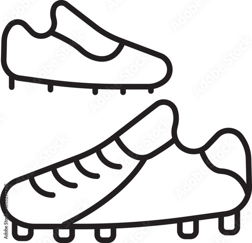 Football boots illustration line icon
