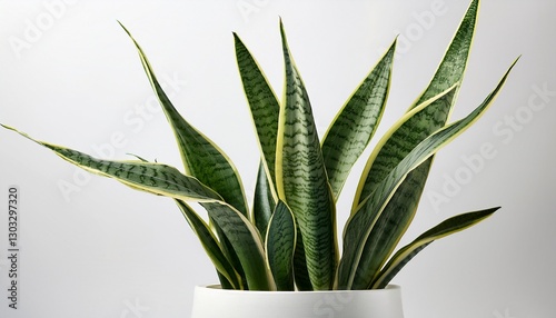 snake plant in white pot