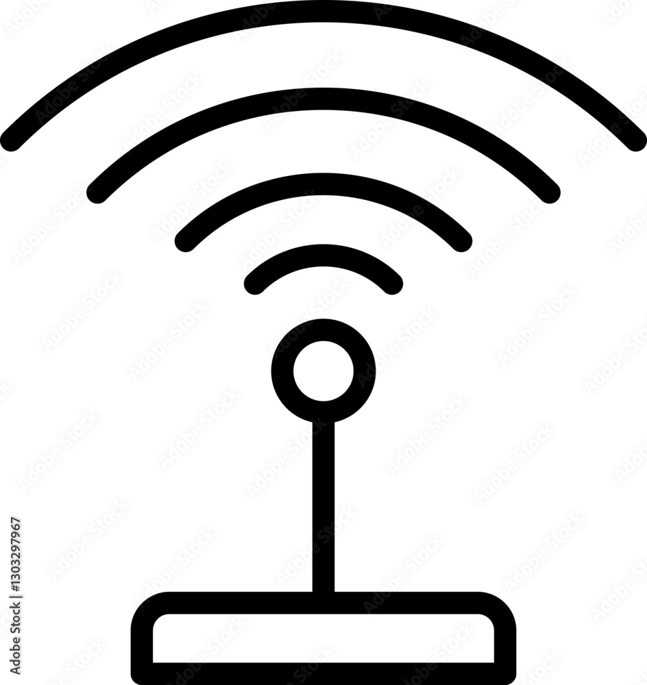 Wireless signal transmission icon line icon Wireless signal transmission icon line icon