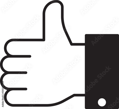 Thumbs up hand gesture illustration icon