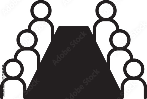 Meeting around a table with participants icon