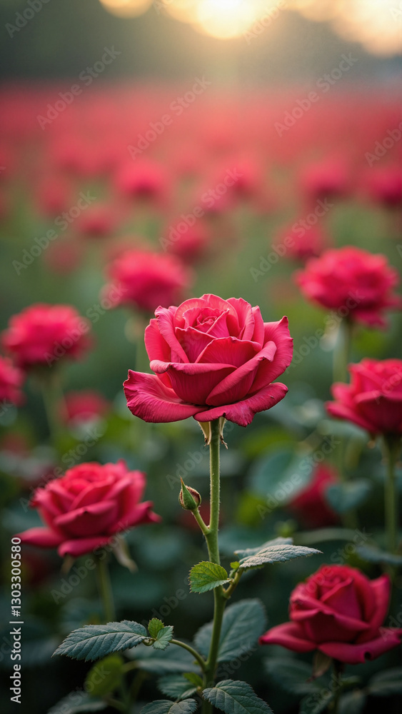 Vibrant Red Rose Panorama: Perfect Background for Mother's Day Marketing, Floral Advertisements, and Greeting Cards Vibrant Red Rose Panorama: Perfect Background for Mother's Day Marketing, Floral Advertisements, and Greeting Cards
