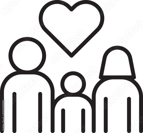 Family love icon illustration line icon