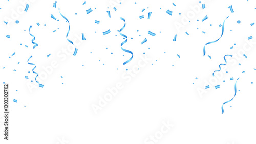 blue confetti party celebration background template