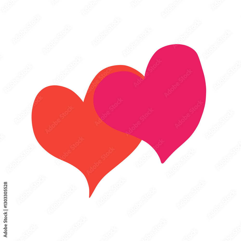 Red and pink love heart shape illustration art Red and pink love heart shape illustration art