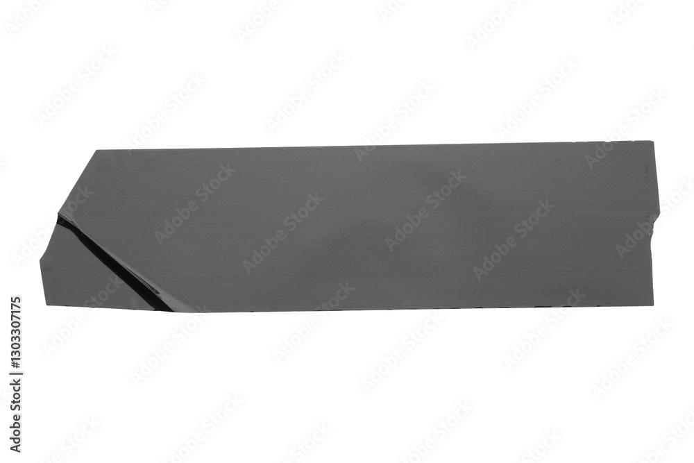 Strip of black adhesive tape isolated on white, top view Strip of black adhesive tape isolated on white, top view
