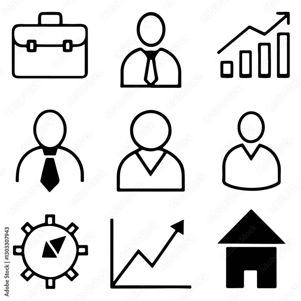 set of business icons