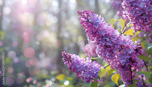Vibrant Lilac Flowers in Full Bloom with Dreamy Bokeh