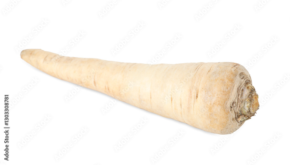 One raw parsley root isolated on white One raw parsley root isolated on white