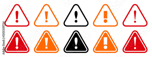 Warning sign, alert icons set, precaution mark