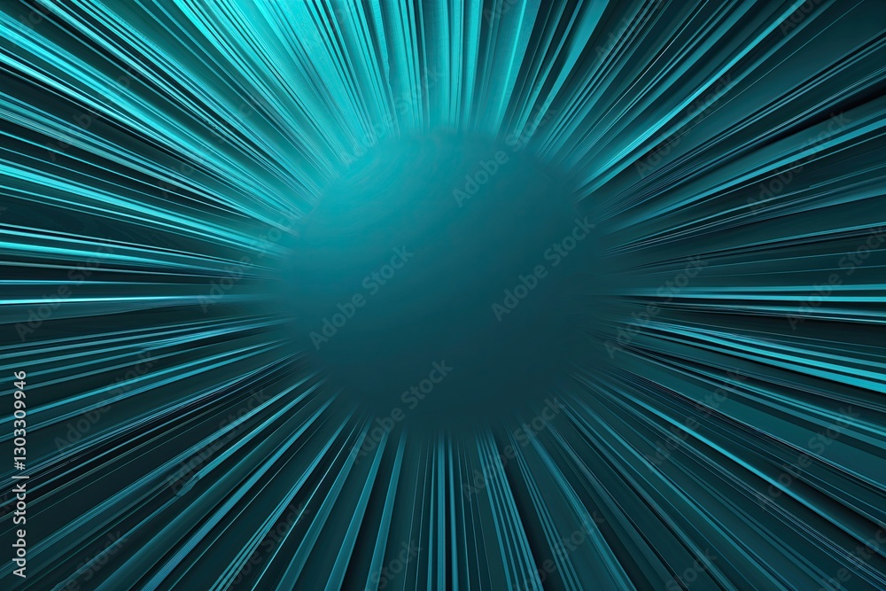 Fototapeta premium Dynamic Teal Blue Gradient Backdrop with Radiating Line Pattern and Smudged Texture Design