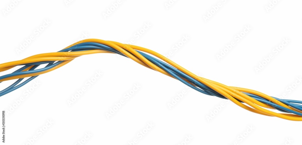 Many colorful electrical wires on white background Many colorful electrical wires on white background