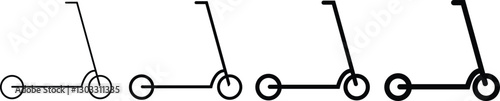 Scooter Vector Icons Set | Minimalist Kick Scooter Silhouettes for Urban Mobility, Transport, and Digital Design