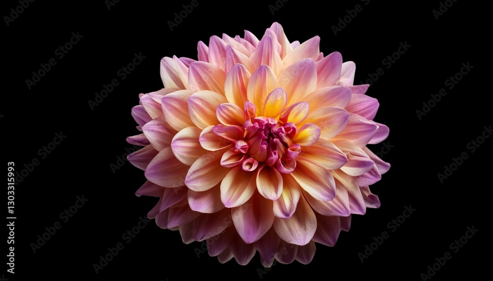 Fototapeta premium dahlia flower isolated on black background
