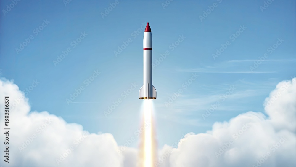 A minimalist depiction of a rocket launching upward, drawn in clean vector lines on a bright background A minimalist depiction of a rocket launching upward, drawn in clean vector lines on a bright background