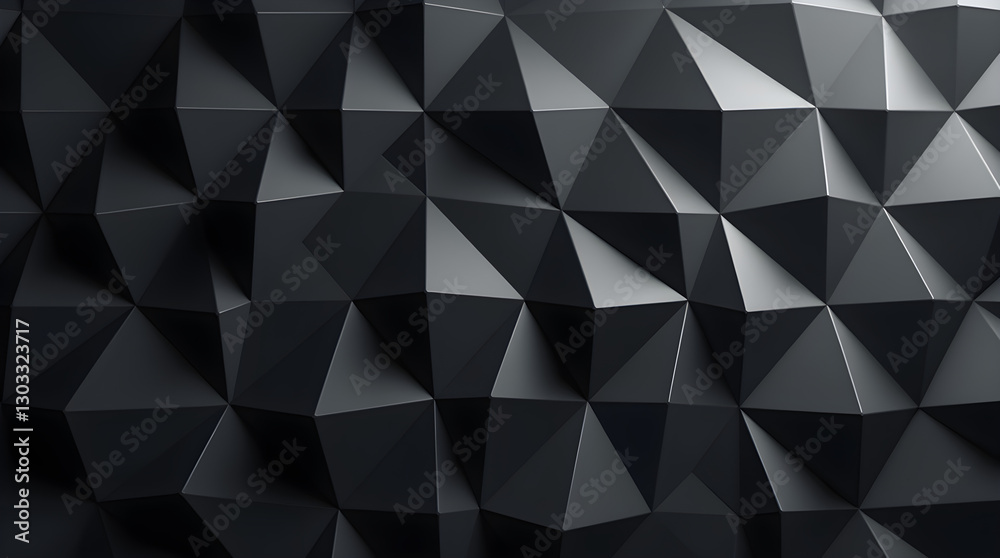 Modern Industrial Black 3D Geometric Low Poly Triangle Texture Wall Panel Background Modern Industrial Black 3D Geometric Low Poly Triangle Texture Wall Panel Background